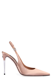 Satin slingback pumps